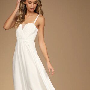 Lulus Vow and Forever Maxi Dress S Ivory Wedding/NWT